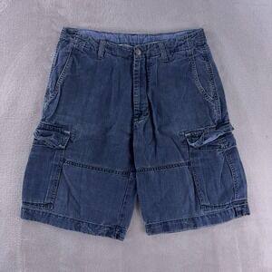 Meltin'Pot Palmer Cargo Denim Shorts Mens Size 32 Blue Vintage Utility Casual